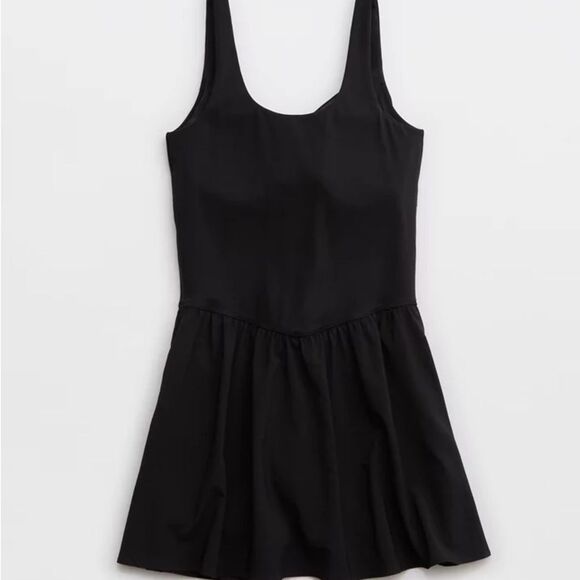 Aerie OFFLINE Real Me Low Key Plié Dress black size Large nwt - Picture 4 of 9